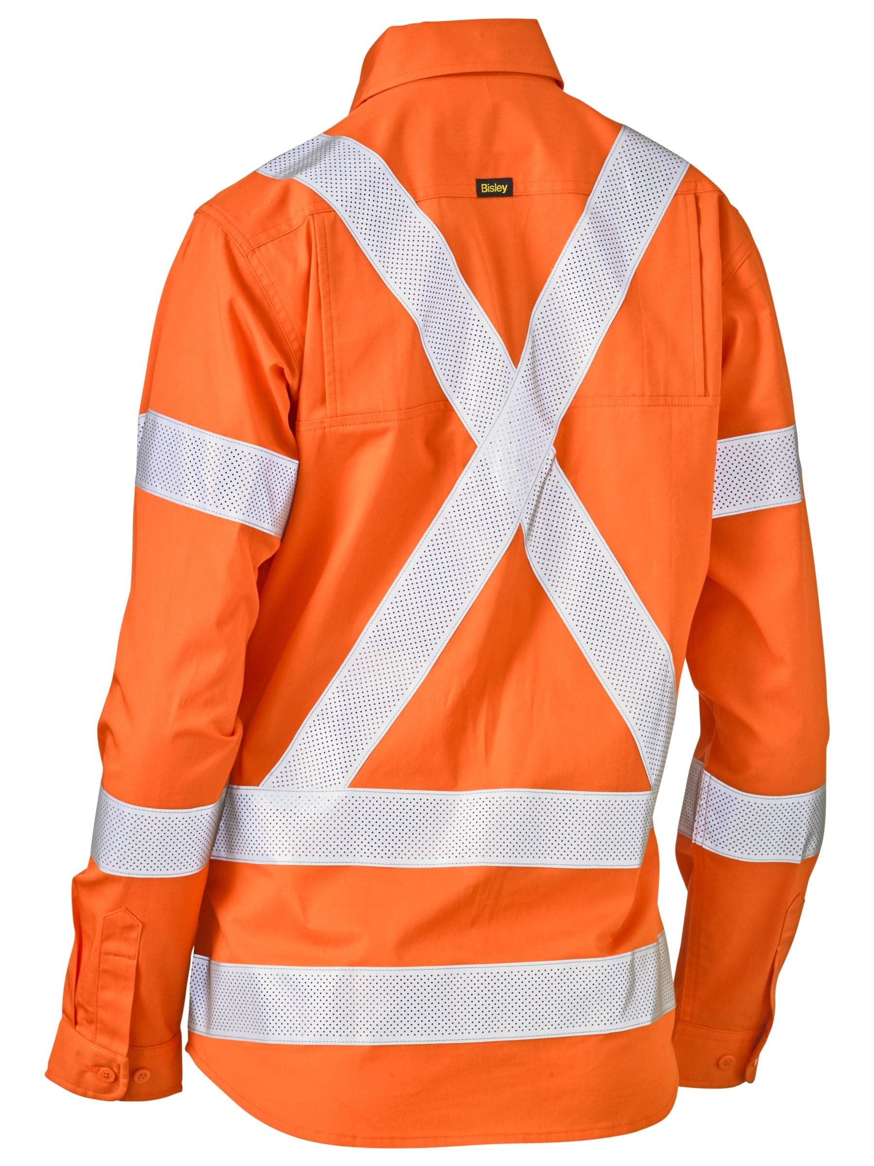 Bisley Women's Taped X Back Lightweight Hi Vis Drill Shirt (BL6166XT)