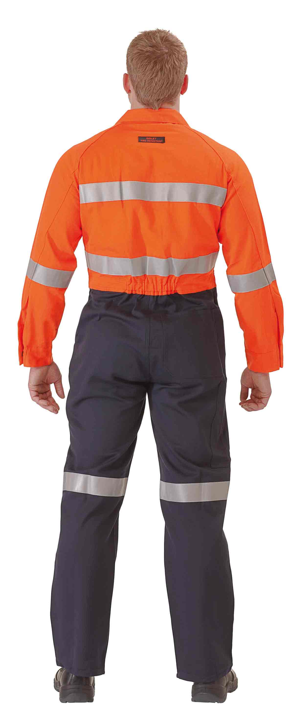 Bisley Fire Retardant Coverall 3M FR Reflective Tape - Orange/Navy (BC8001) - Trade Wear