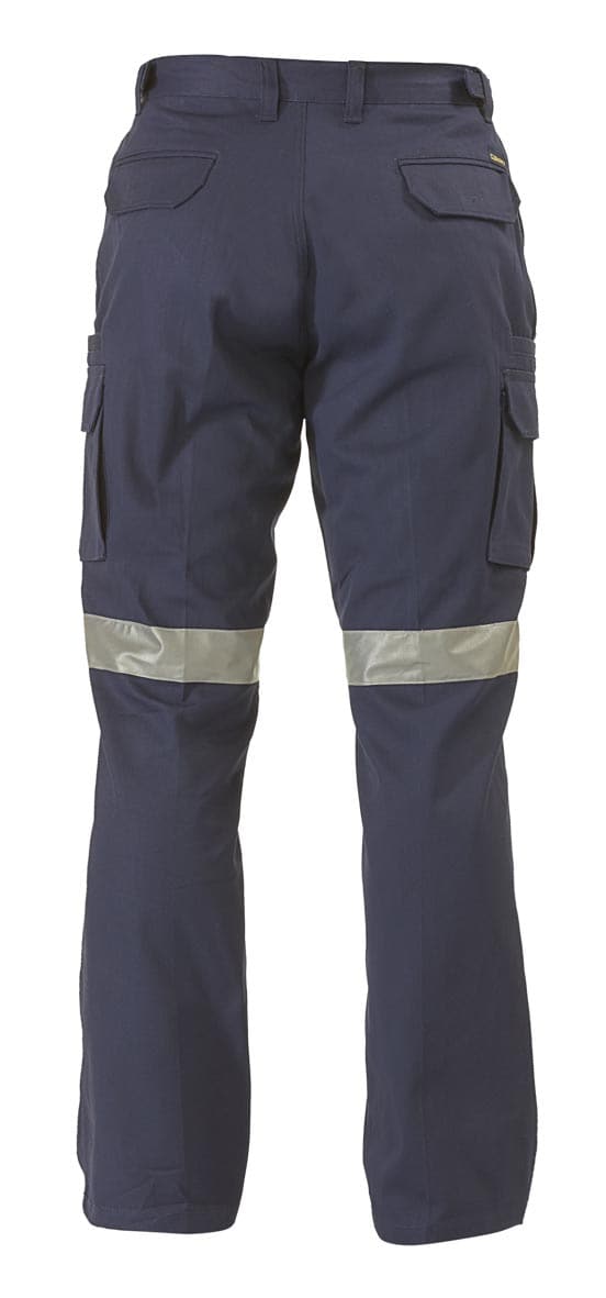 Bisley 8 Pocket Cargo Pant 3M Reflective Tape - Navy (BPC6007T) - Trade Wear