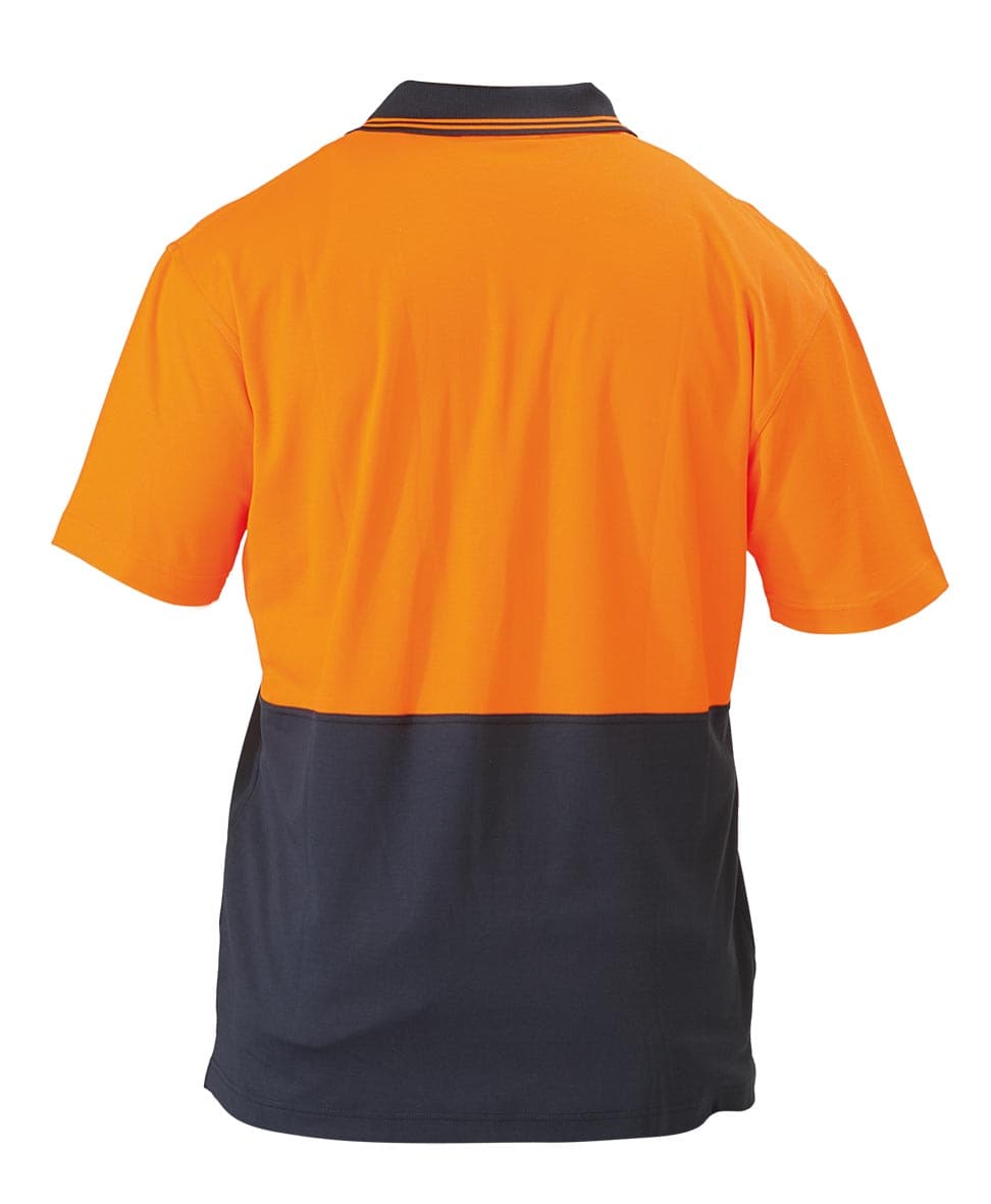 Bisley 2 Tone Hi Vis Polo Shirt - Short Sleeve - Orange/Navy (BK1234) - Trade Wear