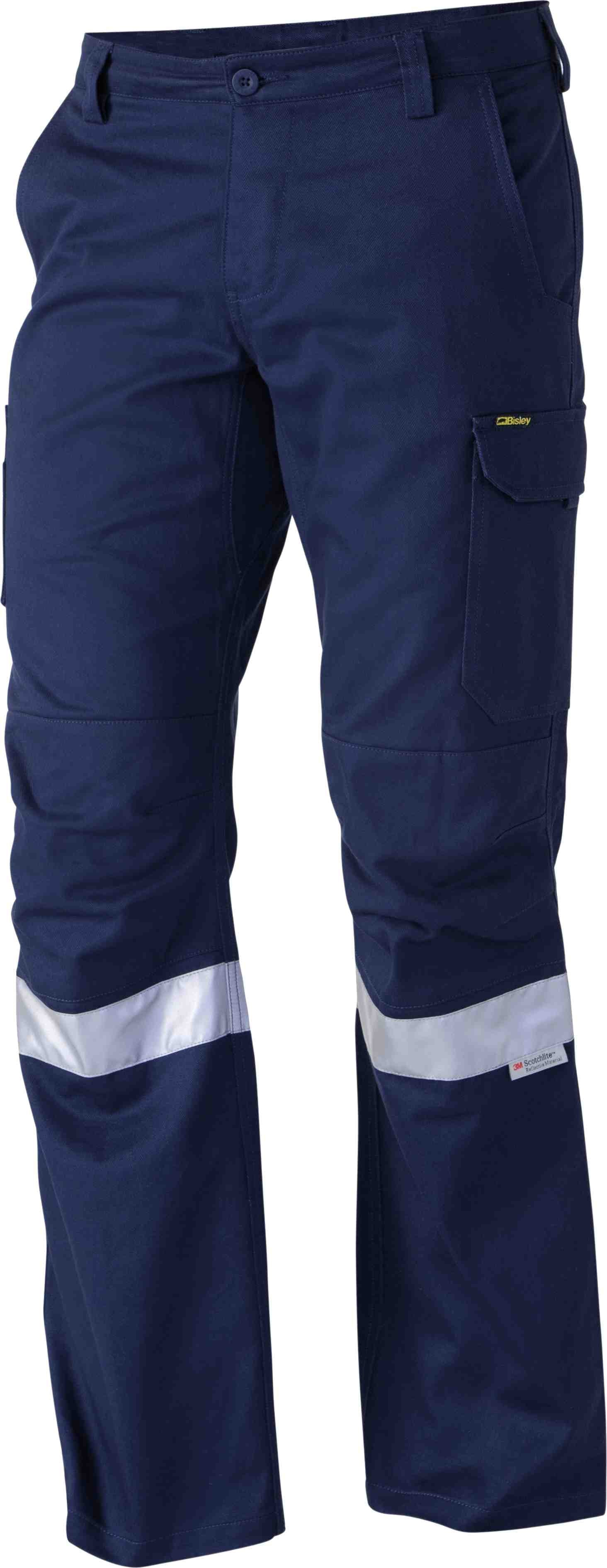 Bisley 3M Taped Industrial Engineered Mens Cargo Pant - Navy (BPC6021T_Navy) - Trade Wear