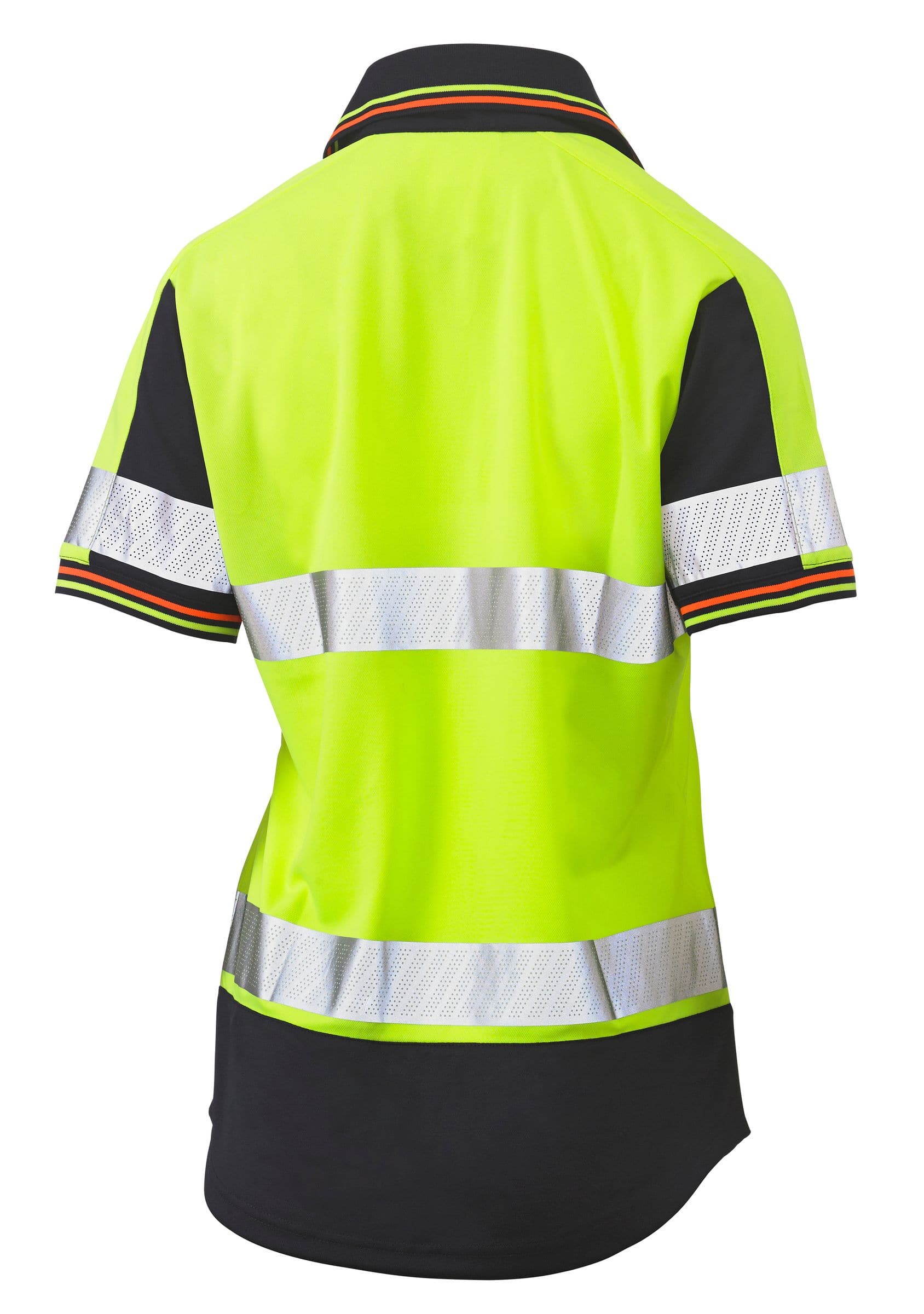 Bisley Bisley Womens Short Sleeve Taped Two Tone Hi Vis V-Neck Polo (BKL1225T) - Trade Wear