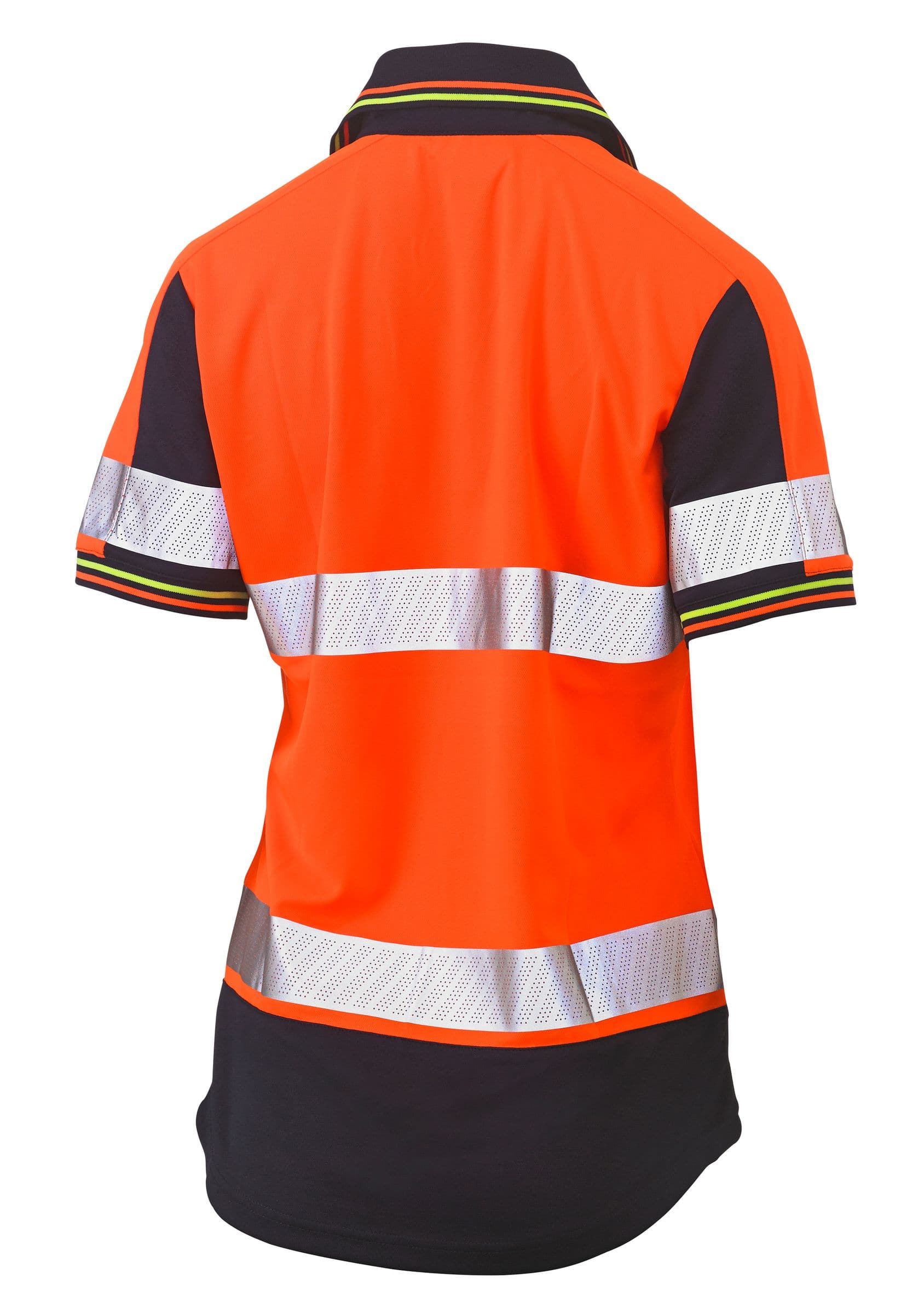 Bisley Bisley Womens Short Sleeve Taped Two Tone Hi Vis V-Neck Polo (BKL1225T) - Trade Wear