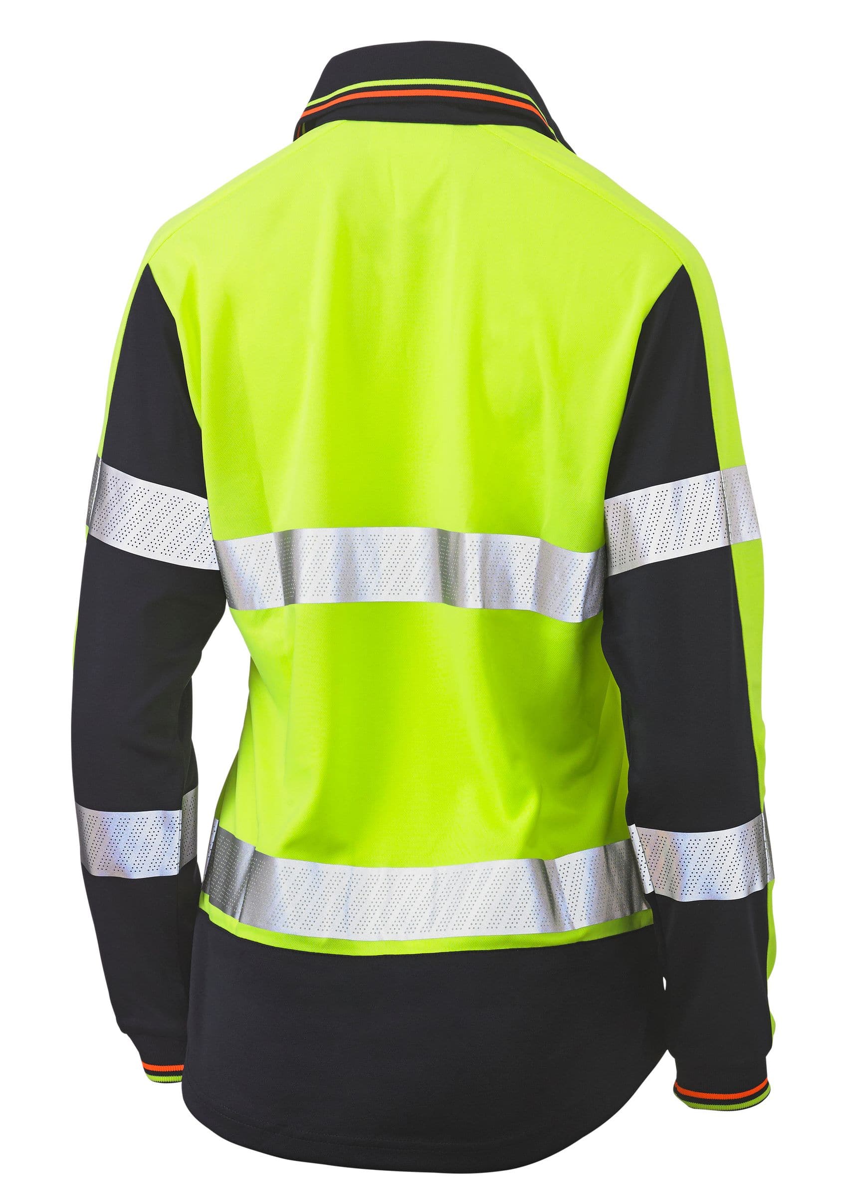 Bisley Bisley Womens Long Sleeve Taped Two Tone Hi Vis V-Neck Polo (BKL6225T) - Trade Wear