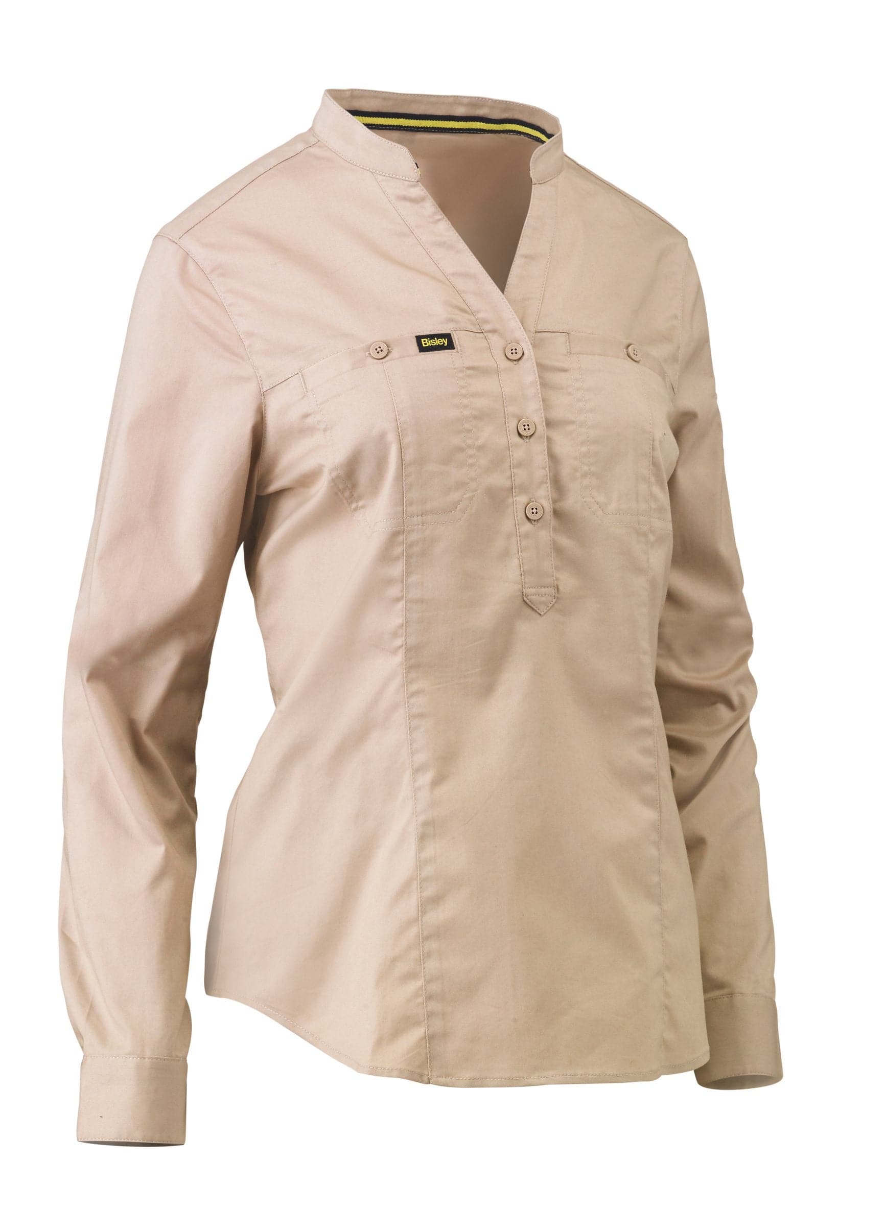 Bisley Bisley Womens Stretch V-Neck Closed Front Shirt (BLC6063) - Trade Wear