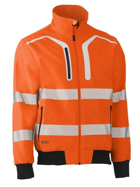 Bisley Bisley Taped Hi Vis Soft Shell Bomber Jacket (BJ6979T) - Trade Wear