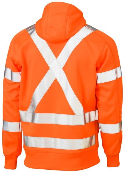 Bisley Bisley X Taped Hi Vis Zip Front Fleece Rail Hoodie (BK6819XT) - Trade Wear