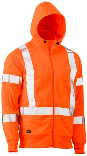 Bisley Bisley X Taped Hi Vis Zip Front Fleece Rail Hoodie (BK6819XT) - Trade Wear