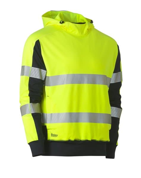 Bisley Bisley Taped Hi Vis Stretchy Fleece Hoodie (BK6815T) - Trade Wear