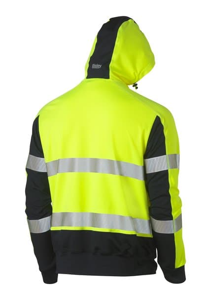 Bisley Bisley Taped Hi Vis Stretchy Fleece Hoodie (BK6815T) - Trade Wear