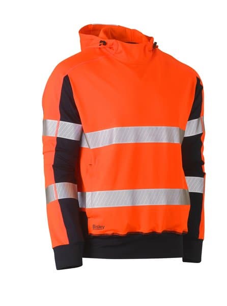 Bisley Bisley Taped Hi Vis Stretchy Fleece Hoodie (BK6815T) - Trade Wear