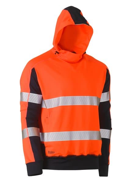 Bisley Bisley Taped Hi Vis Stretchy Fleece Hoodie (BK6815T) - Trade Wear