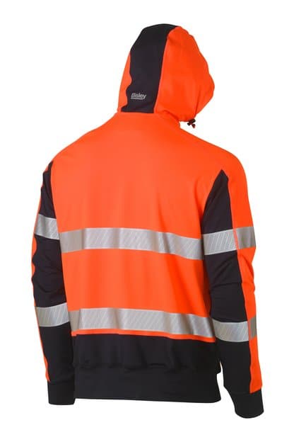 Bisley Bisley Taped Hi Vis Stretchy Fleece Hoodie (BK6815T) - Trade Wear