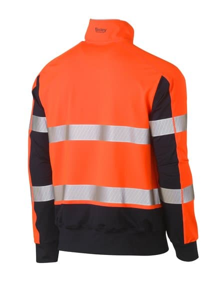 Bisley Bisley Taped Hi Vis Stretchy Fleece Zip Pullover (BK6817T) - Trade Wear