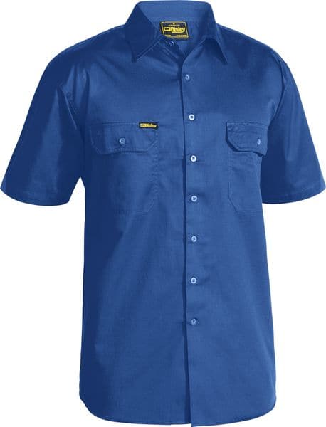 Bisley Bisley Cool Lightweight Drill Shirt - Short Sleeve - Royal (BS1893) - Trade Wear