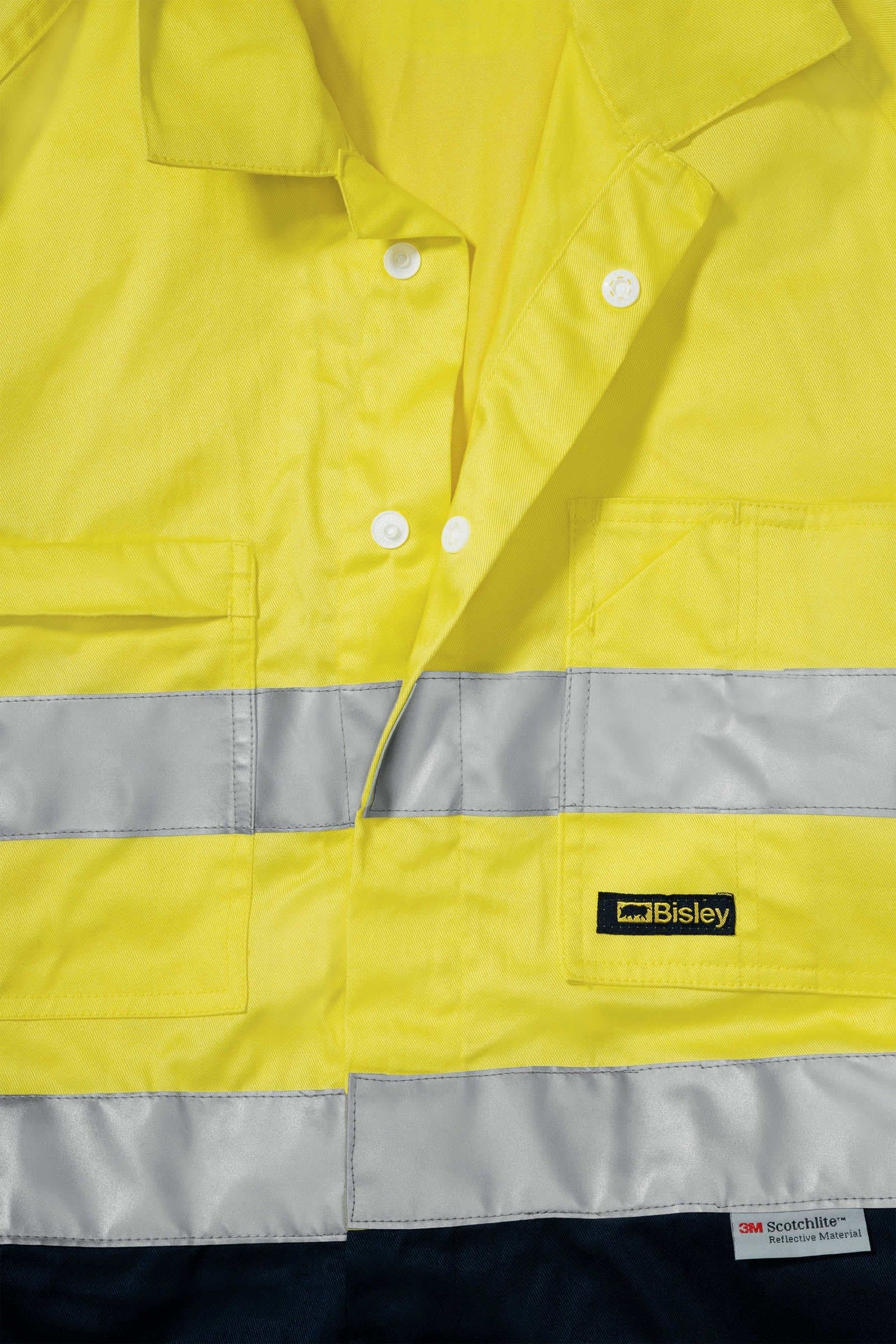 Bisley 2 Tone Hi Vis Lightweight Coveralls 3M Reflective Tape (BC6719TW)