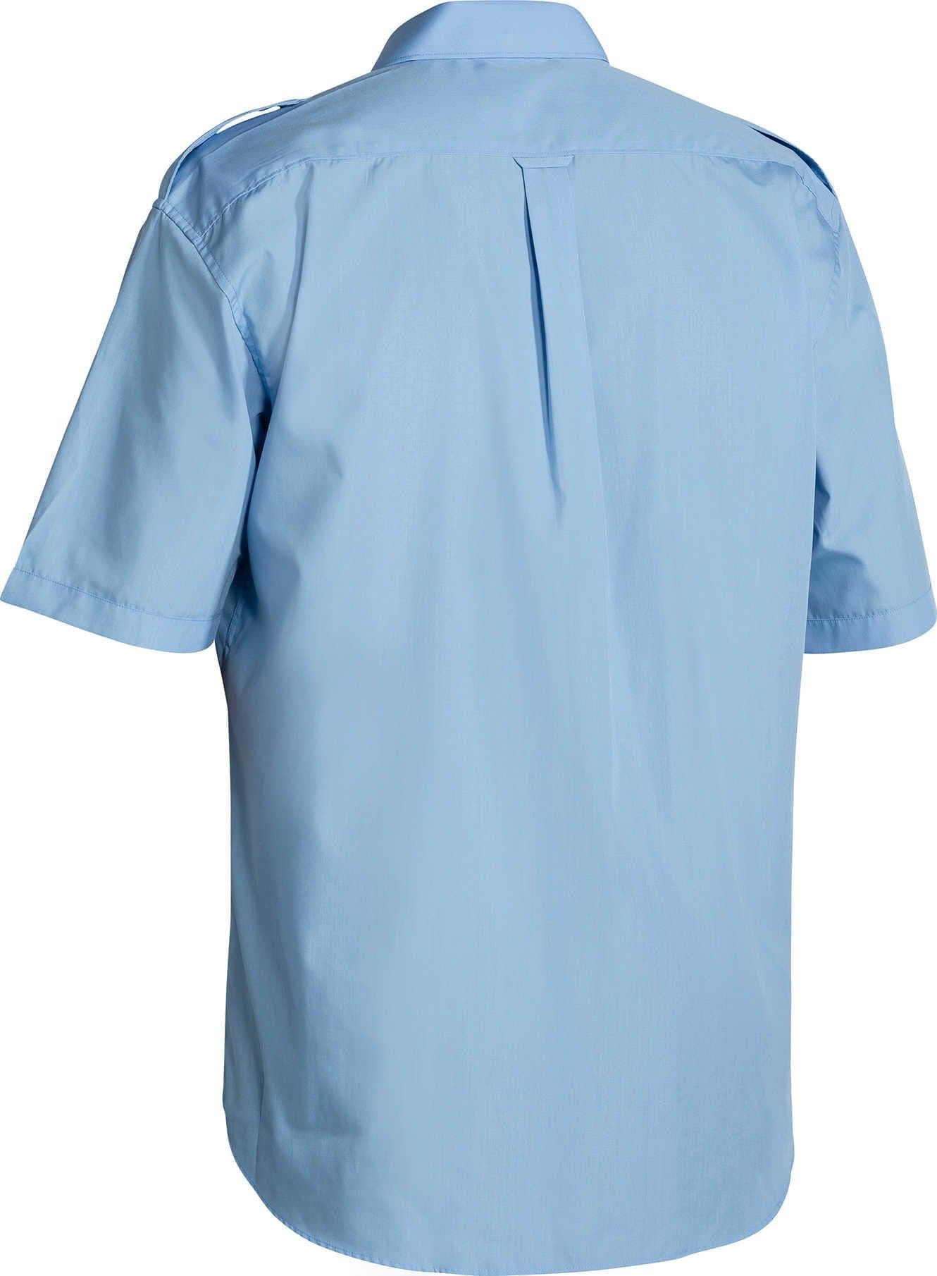 Bisley Epaulette Shirt - Short Sleeve - Sky (B71526) - Trade Wear