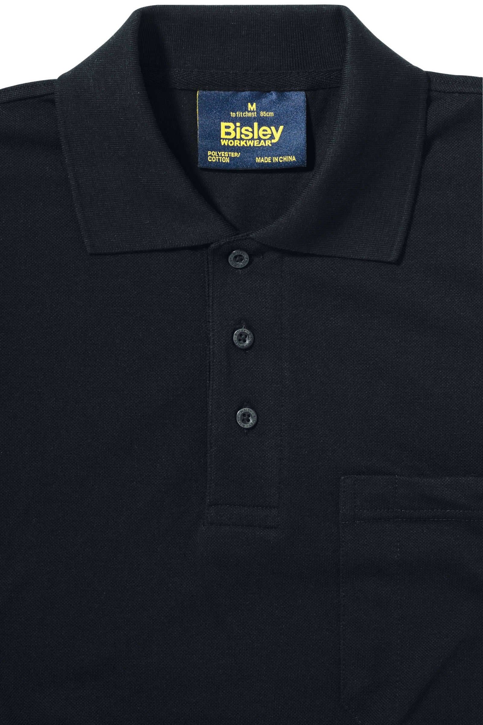 Bisley Mens Poly/Cotton Polo Shirt - Black (BK1290) - Trade Wear