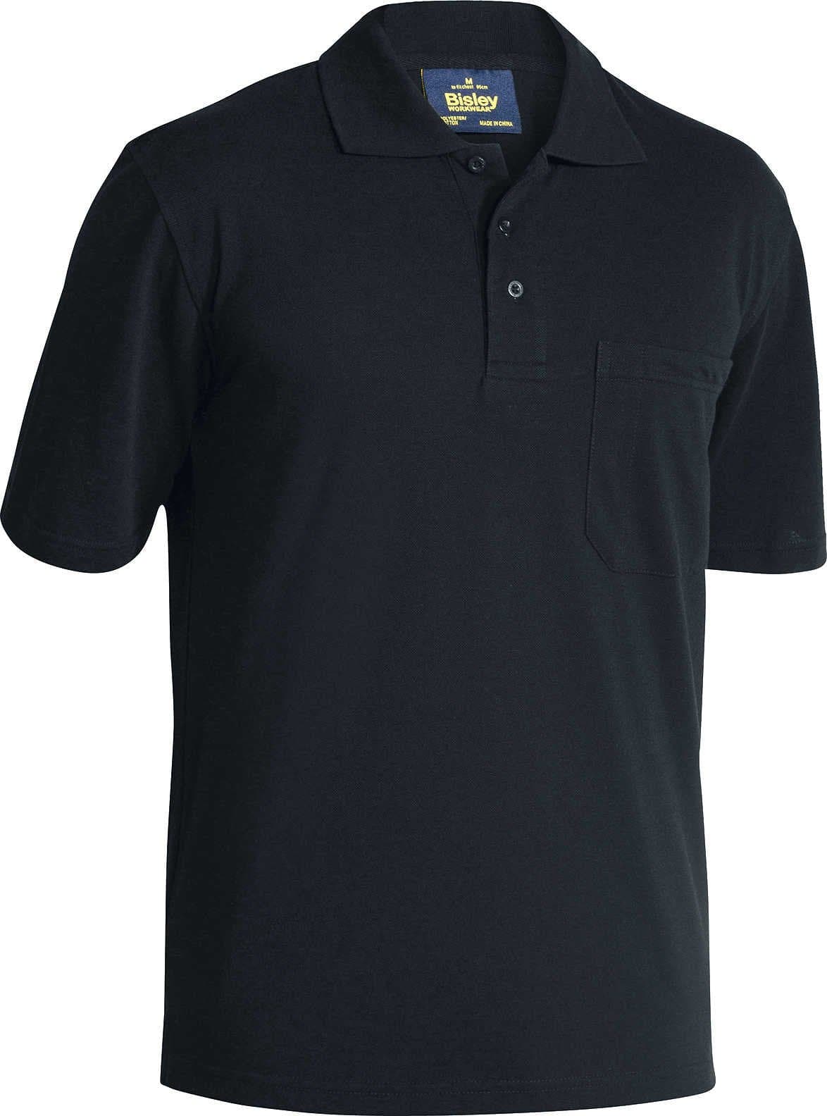 Bisley Mens Poly/Cotton Polo Shirt - Black (BK1290) - Trade Wear