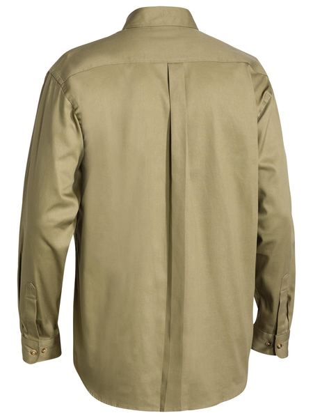 Bisley Original Cotton Drill Shirt - Long Sleeve - Khaki (BS6433) - Trade Wear