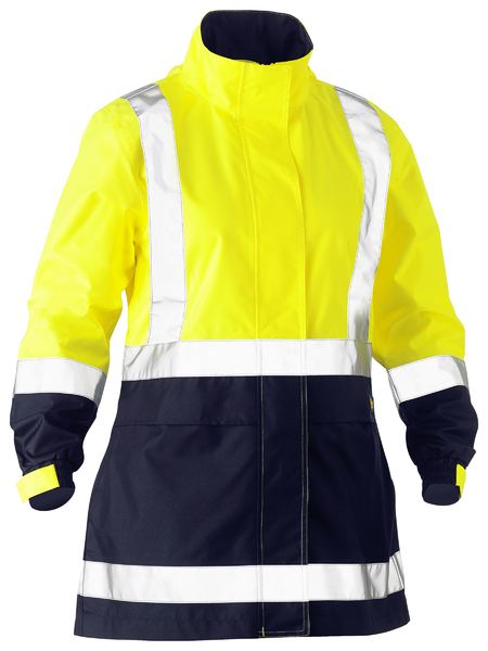 Bisley Womens Taped Hi Vis Recycled Rain Shell Jacket (BJL6766T)