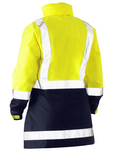 Bisley Womens Taped Hi Vis Recycled Rain Shell Jacket (BJL6766T)