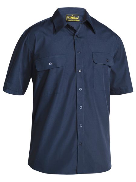 Bisley Permanent Press Shirt - Short Sleeve - Midnight (BS1526) - Trade Wear