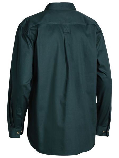 Bisley Closed Front Cotton Drill Shirt - Long Sleeve - Bottle (BSC6433) - Trade Wear