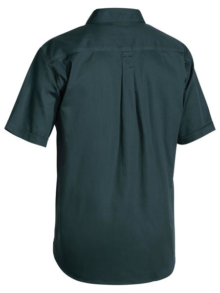 Bisley Closed Front Cotton Drill Shirt - Short Sleeve - Bottle (BSC1433) - Trade Wear