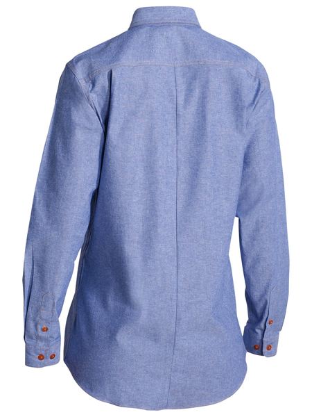 Bisley Ladies Chambray Shirt - Long Sleeve - Blue (B76407L) - Trade Wear