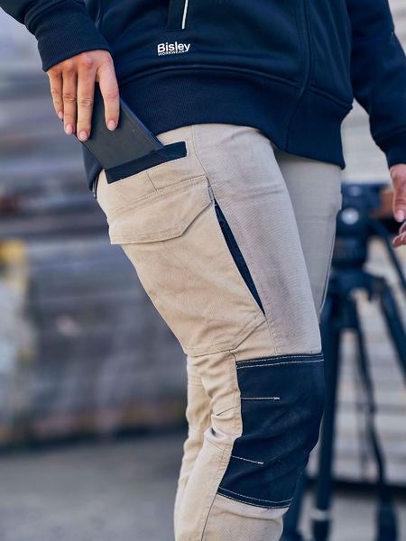 Bisley Women's Flex and Move™ Cargo Pants - Stone and Olive (BPL6044)