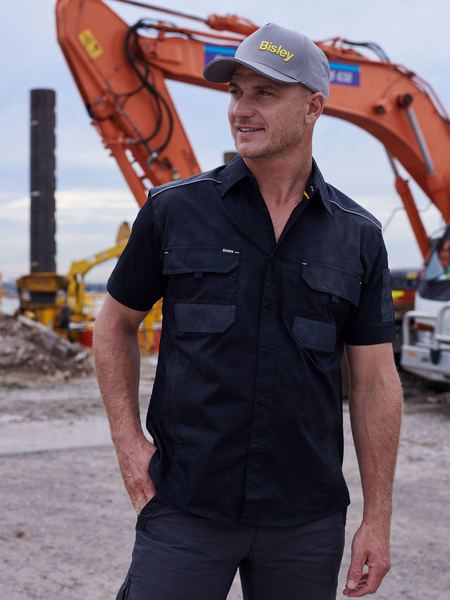 Bisley Flex & Move™ Mechanical Stretch Shirt Short Sleeve (BS1133) - Trade Wear