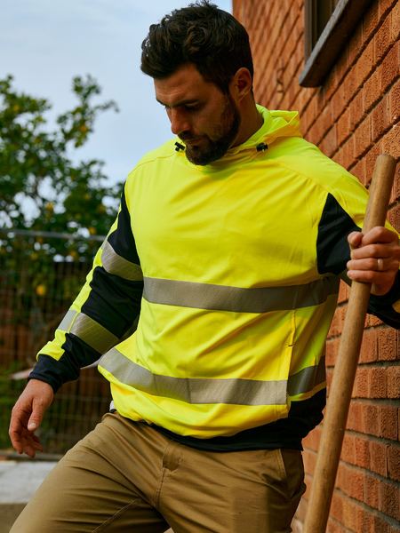 Bisley Taped Hi Vis Stretchy Fleece Hoodie (BK6815T)
