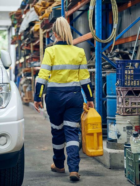 Bisley Women's Taped Hi Vis Cotton Drill Coverall (BCL6066T)