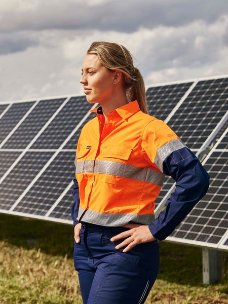 Bisley Womens X Airflow™ Hi Vis Taped Stretch Ripstop Shirt (BL6491T)