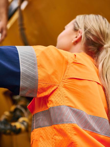 Bisley Womens X Airflow™ Hi Vis Taped Stretch Ripstop Shirt (BL6491T)