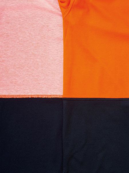 Bisley 2 Tone Hi Vis Polo Shirt - Long Sleeve - Orange/Navy (BK6234) - Trade Wear