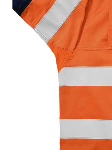 Bisley 3M Taped 2 Tone Hi Vis Mens Industrial Cool Vent Shirt - Orange/Navy (BS6448T_Orange/Navy) - Trade Wear