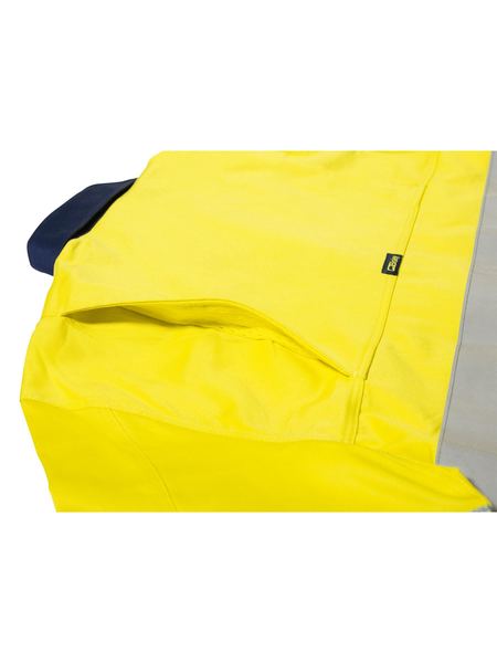 Bisley 3M Taped 2 Tone Hi Vis Mens Industrial Cool Vent Shirt - Yellow/Navy (BS6448T_Yellow/Navy) - Trade Wear