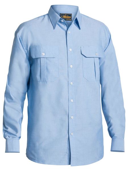 Bisley Oxford Shirt - Long Sleeve - Blue (BS6030) - Trade Wear