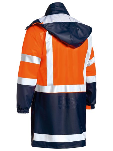 Bisley Taped Two Tone Hi Vis Stretch PU Rain Coat (BJ6935HT)