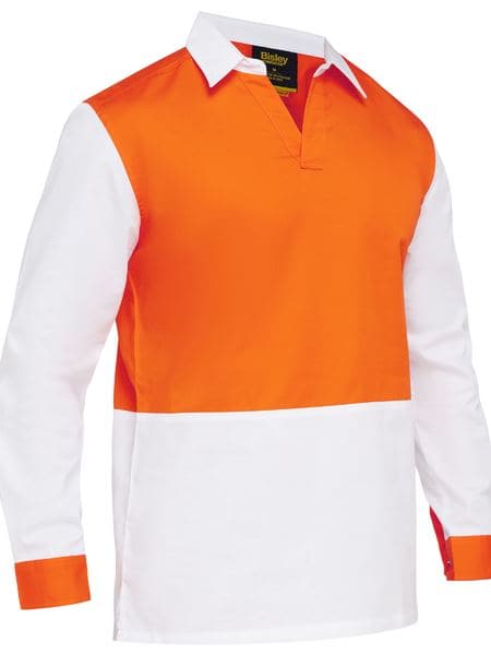 Bisley Two Tone Hi Vis V-Neck Long Sleeve Shirt (BS6405)