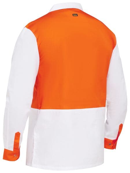 Bisley Two Tone Hi Vis V-Neck Long Sleeve Shirt (BS6405)