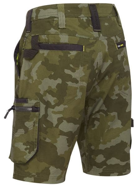 Bisley Flex & Move Stretch Canvas Camo Cargo Short - Green (BSHC1337-PGRN)