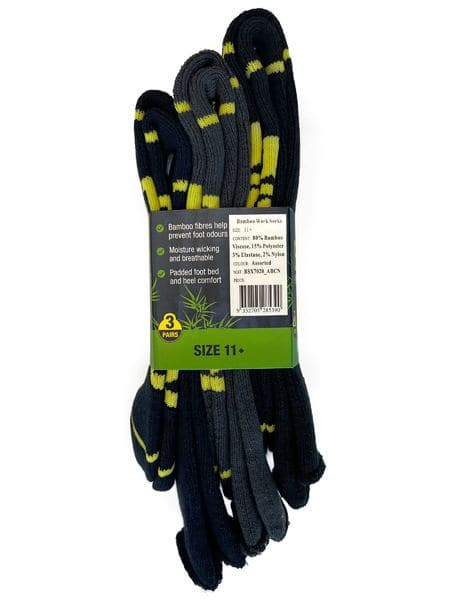 Bisley Bamboo Work Socks 3x Pack (BSX7020)