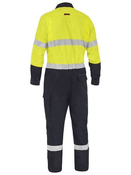 Bisley Apex 185/240 Taped Hi Vis FR Ripstop Vented Combo Coverall (BC8477T)