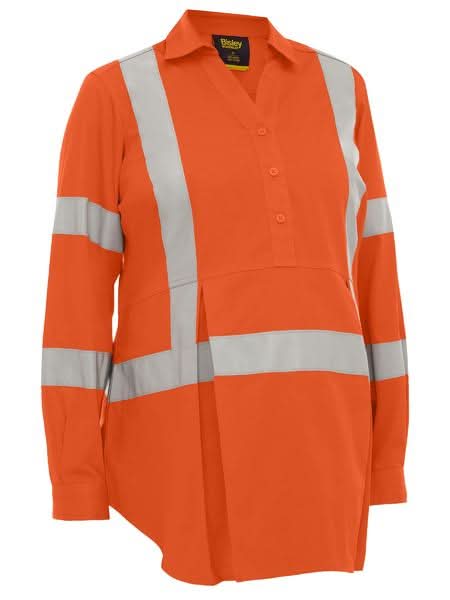 Bisley Women's X Taped Hi Vis Closed Front Maternity Shirt (BLM6660XT)