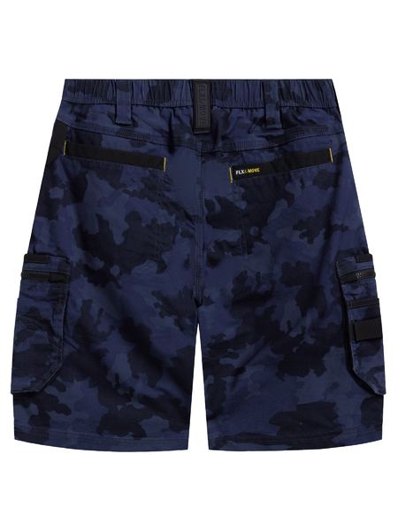 Bisley Flex & Move Stretch Canvas Camo Cargo Short - Navy Camo (BSHC1337-PPCT)