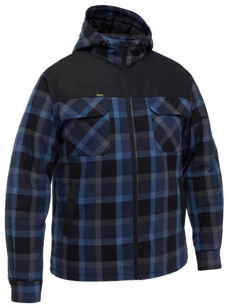 Bisley Contrast Check Zip Front Hoodie (BJ6703)