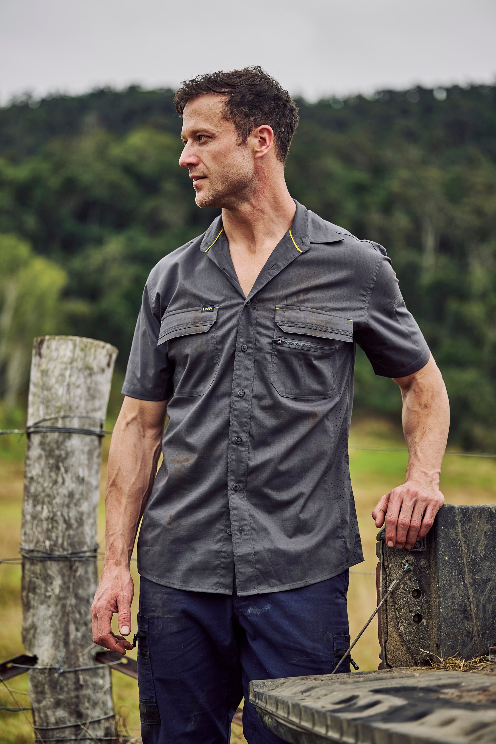 Bisley Mens X Airflow™ Stretch Ripstop Shirt (BS1490)